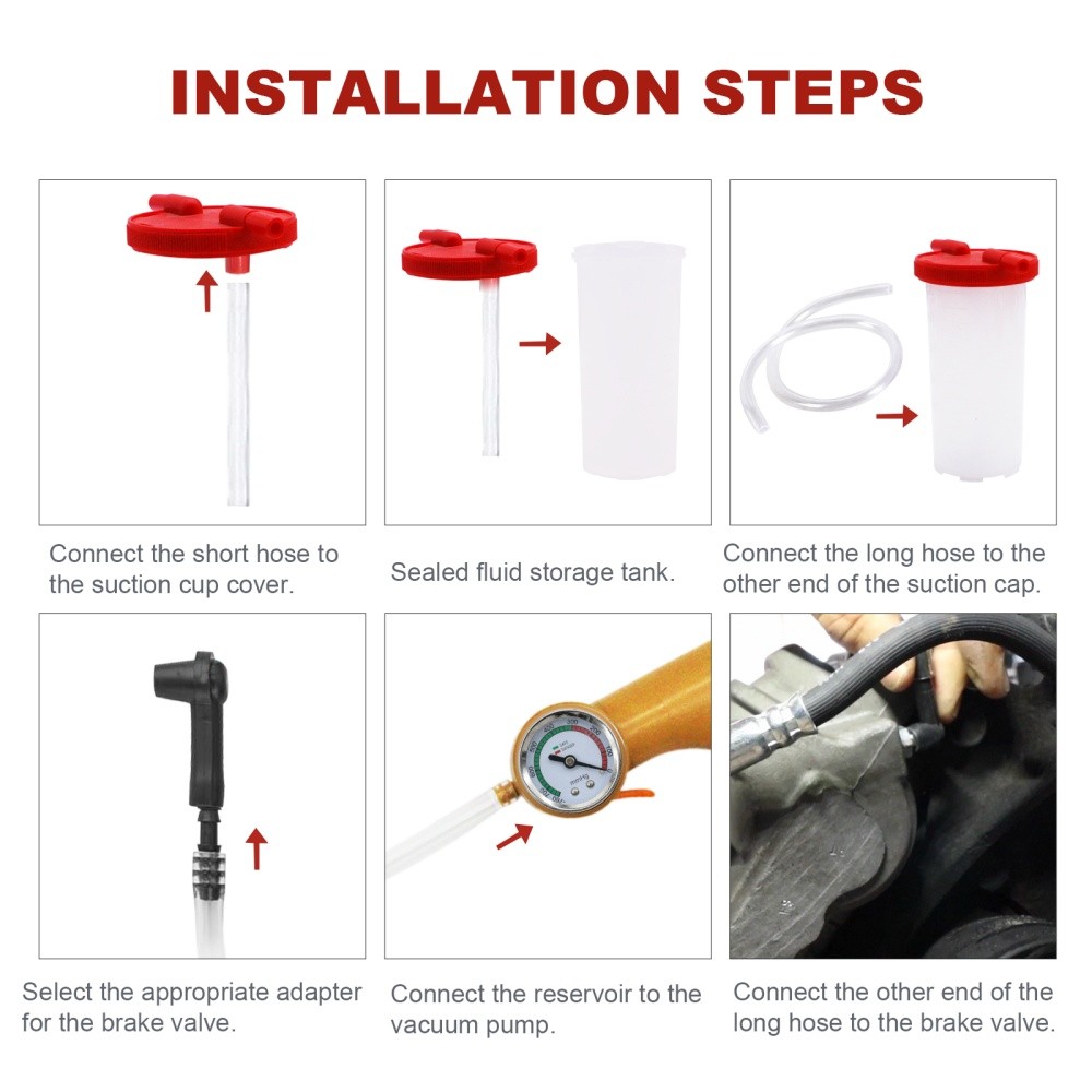 Hand Held Vacuum Pressure Pump Tester Set Brake Fluid Bleeder Bleeding Kit + Box