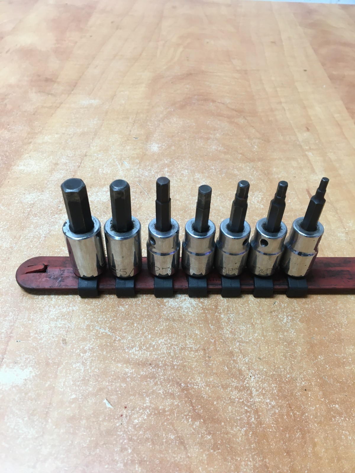T&E Tools USA 3/8 drive SAE Hex Allen Bit Socket 7 Piece Set 1/8″ to 3/8″
