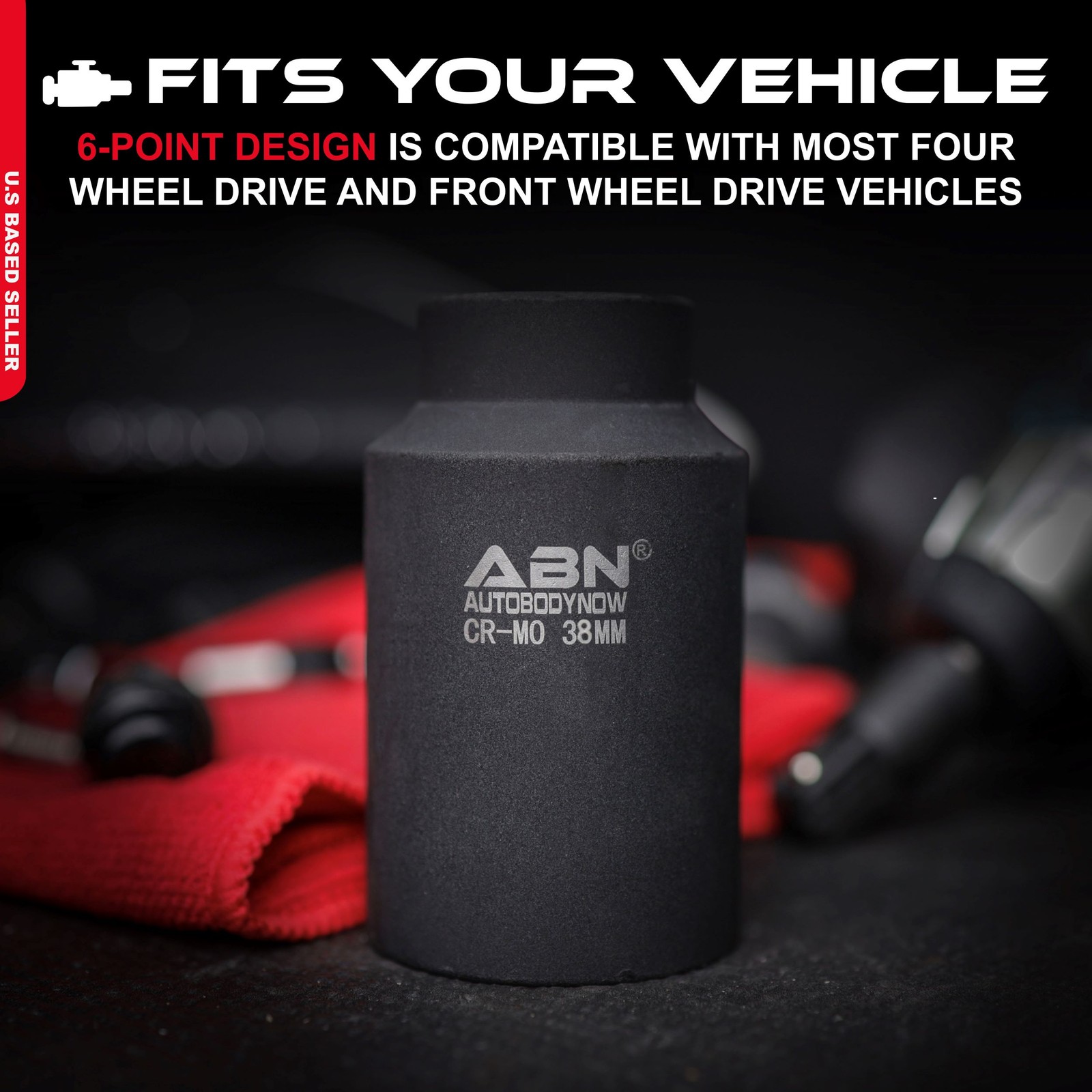 ABN Axle Nut Socket 38mm 1/2″ Inch Drive Universal for 6pt Axle Nut on Vehicles