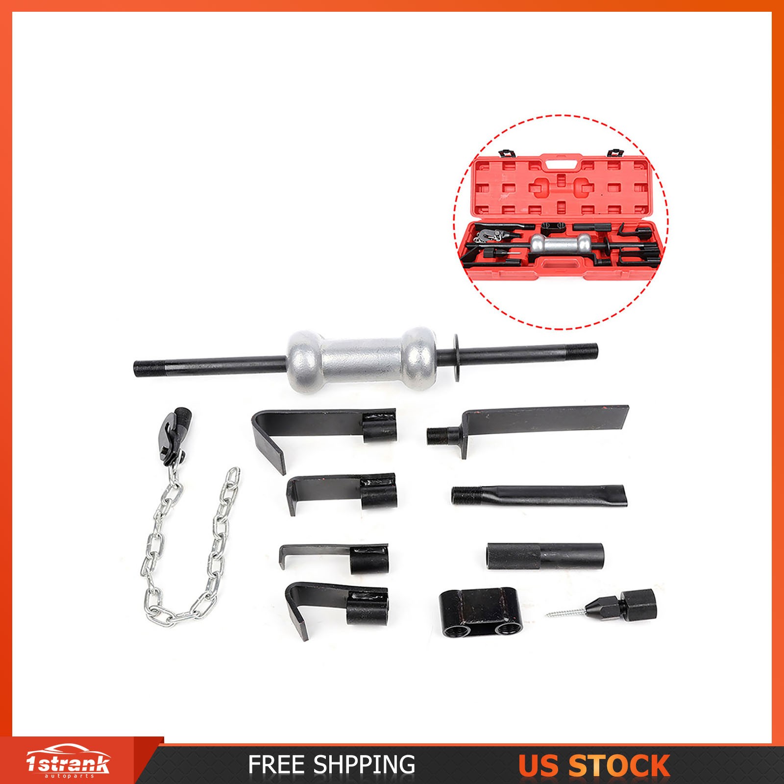 13PC 10lbs Dent Puller w/Slide Hammer Auto Body Truck Repair Tool Kit