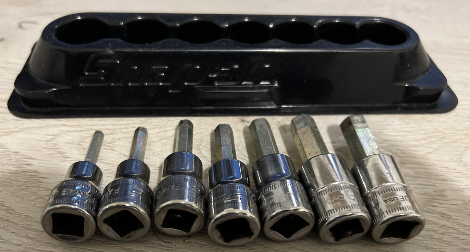 Snap On Tools 3/8″ Drive 7 Pc Metric Hex Socket Set 207EFAMY 4-10mm With Tray