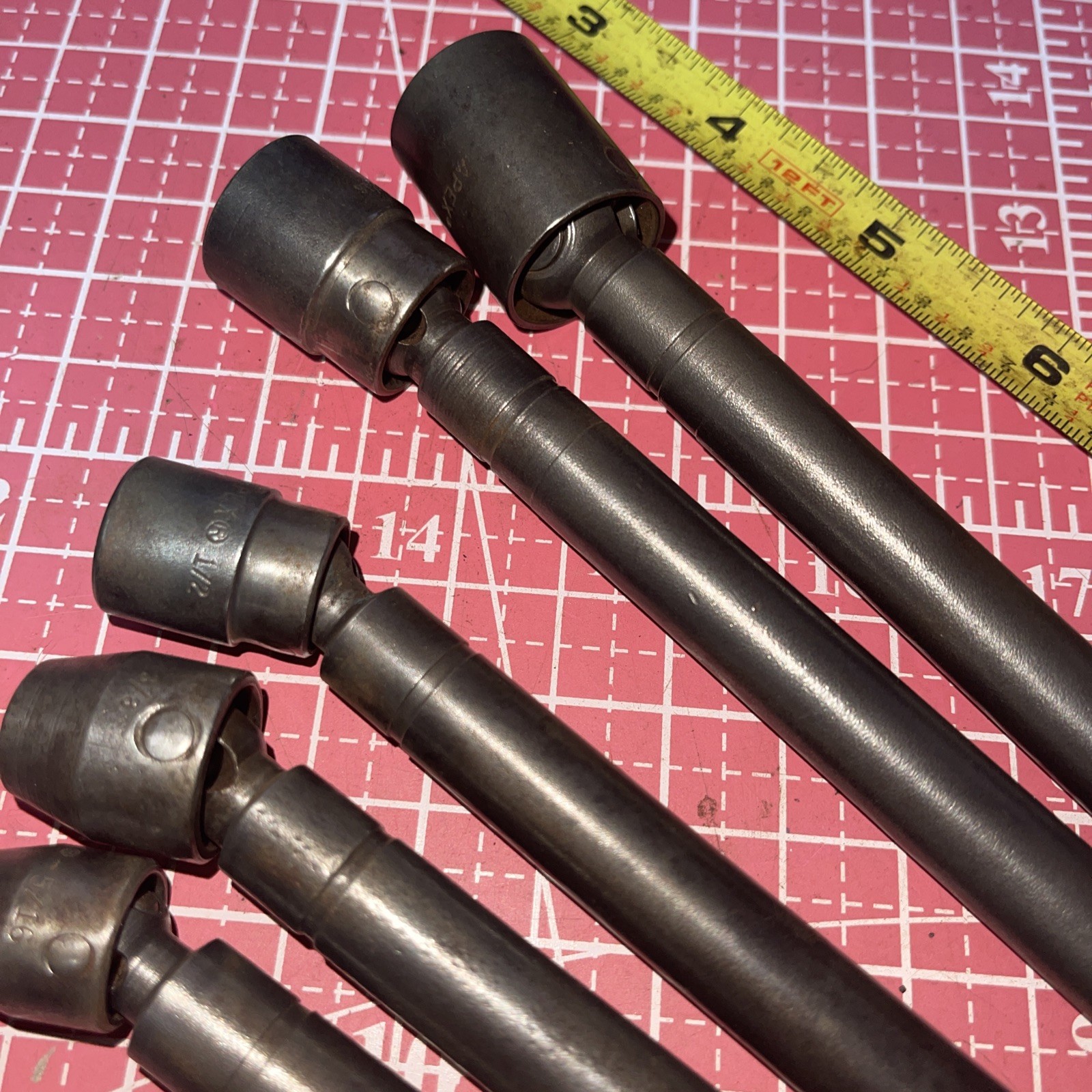 Apex USA Hex 7/16 Power Drive 7 Piece 5/16 – 5/8 Wobble Socket Adapter Extension