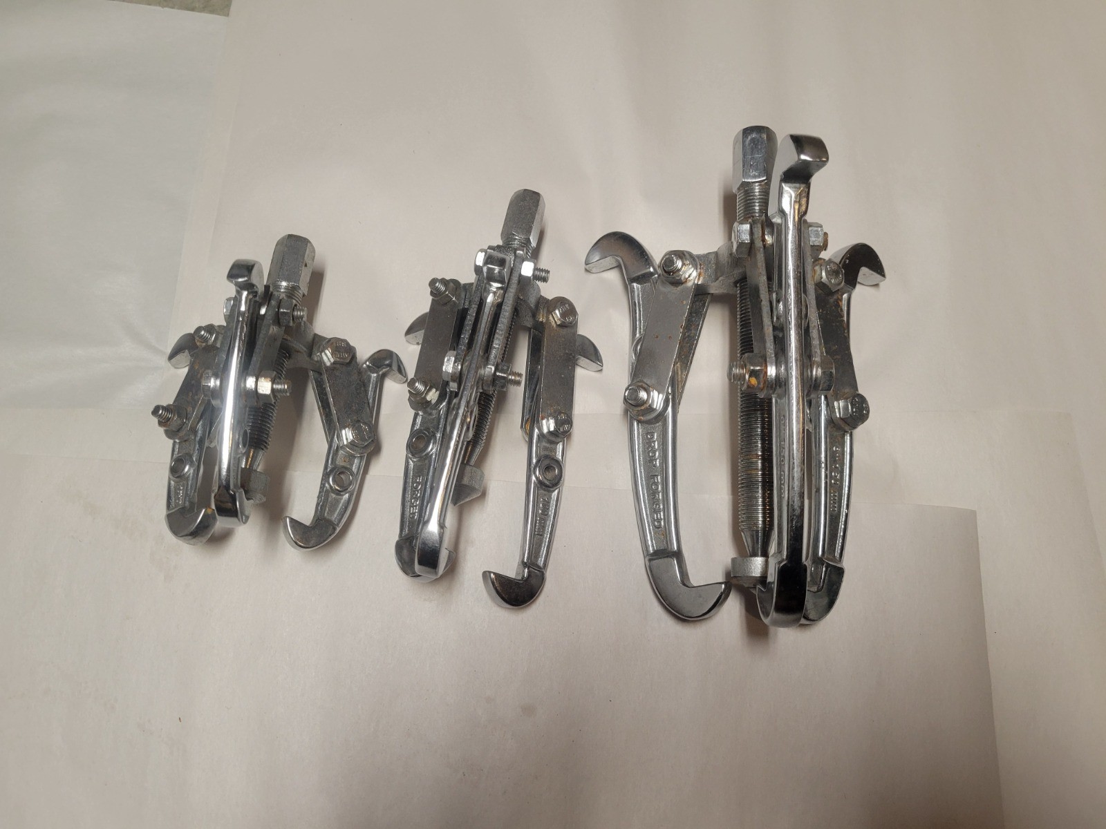 3pc Reversible 3-Leg Gear Puller Set, 150mm 100mm 75mm