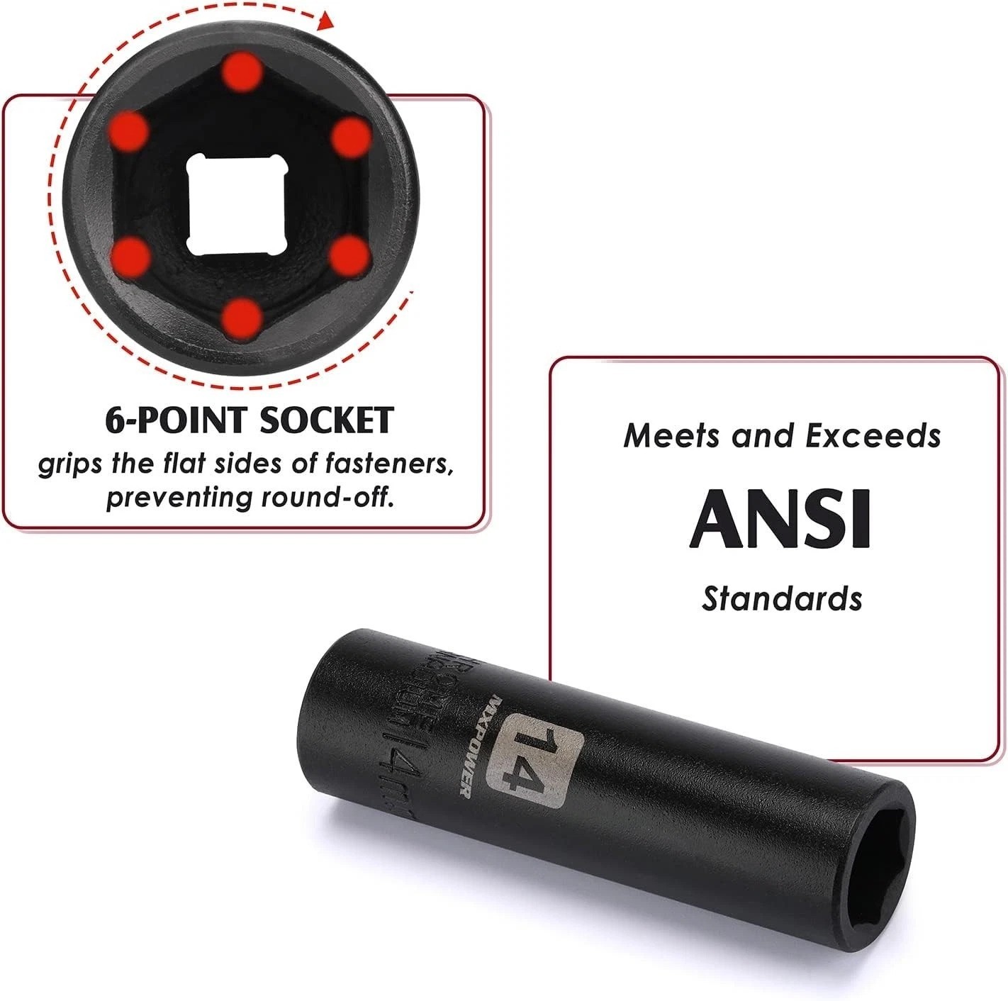 Comprehensive 25-Piece Deep Impact Socket Set with Extension Bars and Adapter