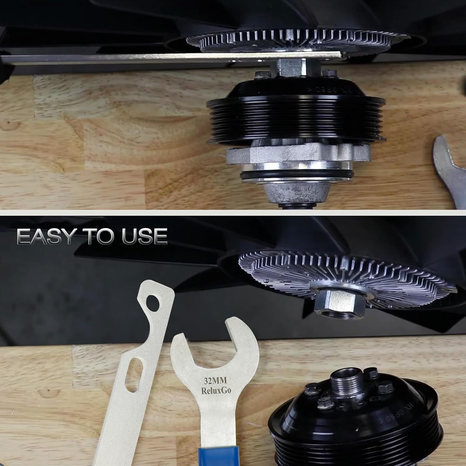 Professional 2-Piece Fan Clutch Wrench Set – Ideal for Mechanics & Enthusiasts