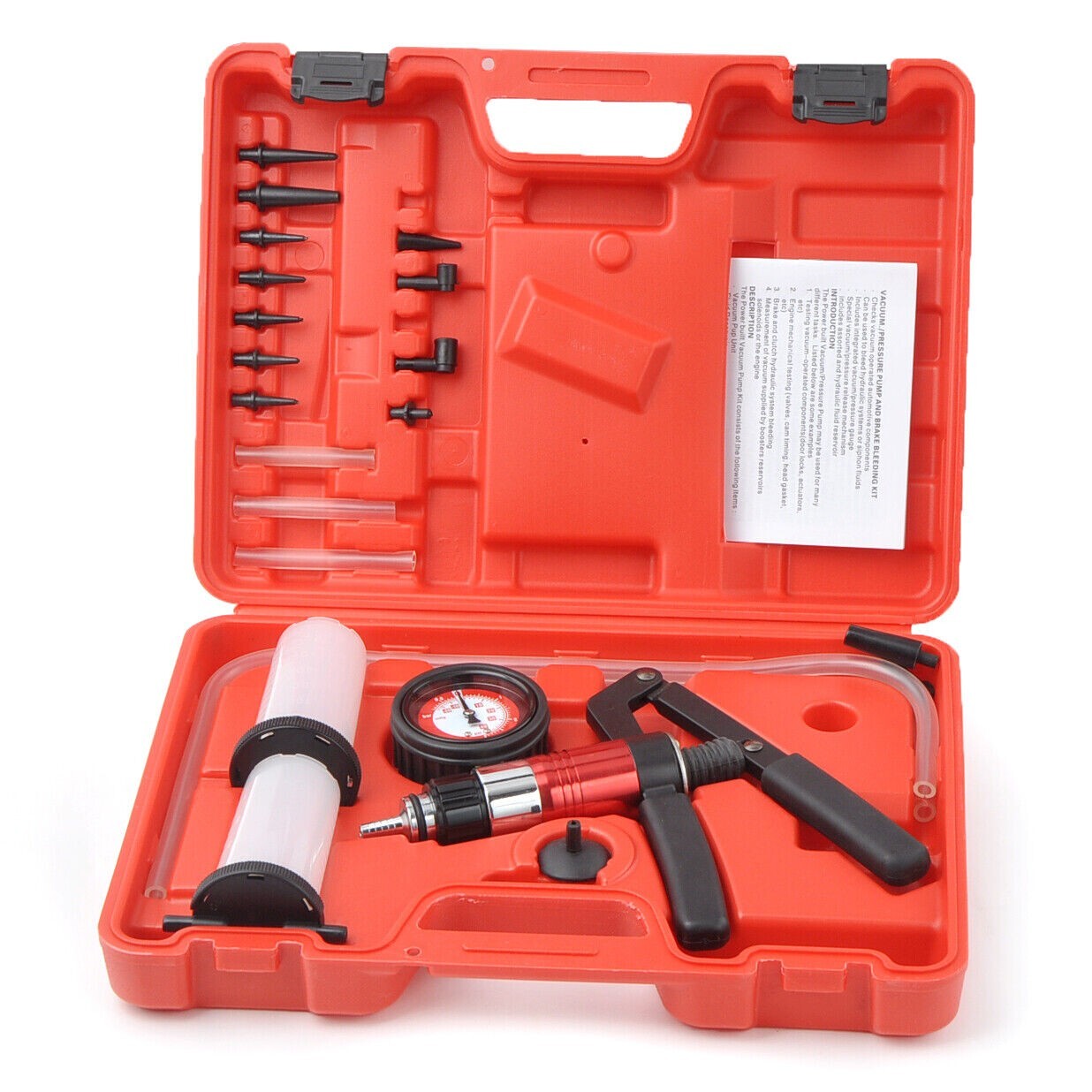 Hand Held Vacuum Pressure Pump Tester Brake Fluid&Hydraulic Systems Bleeding Set