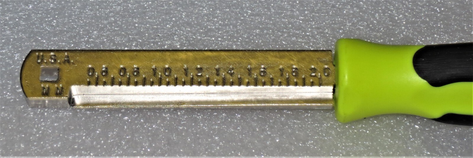 NEW SNAP ON Pocket SPARK PLUG GAP GAUGE RAMP GAUGE *HI VIZ YELLOW HANDLE* FBP2HV