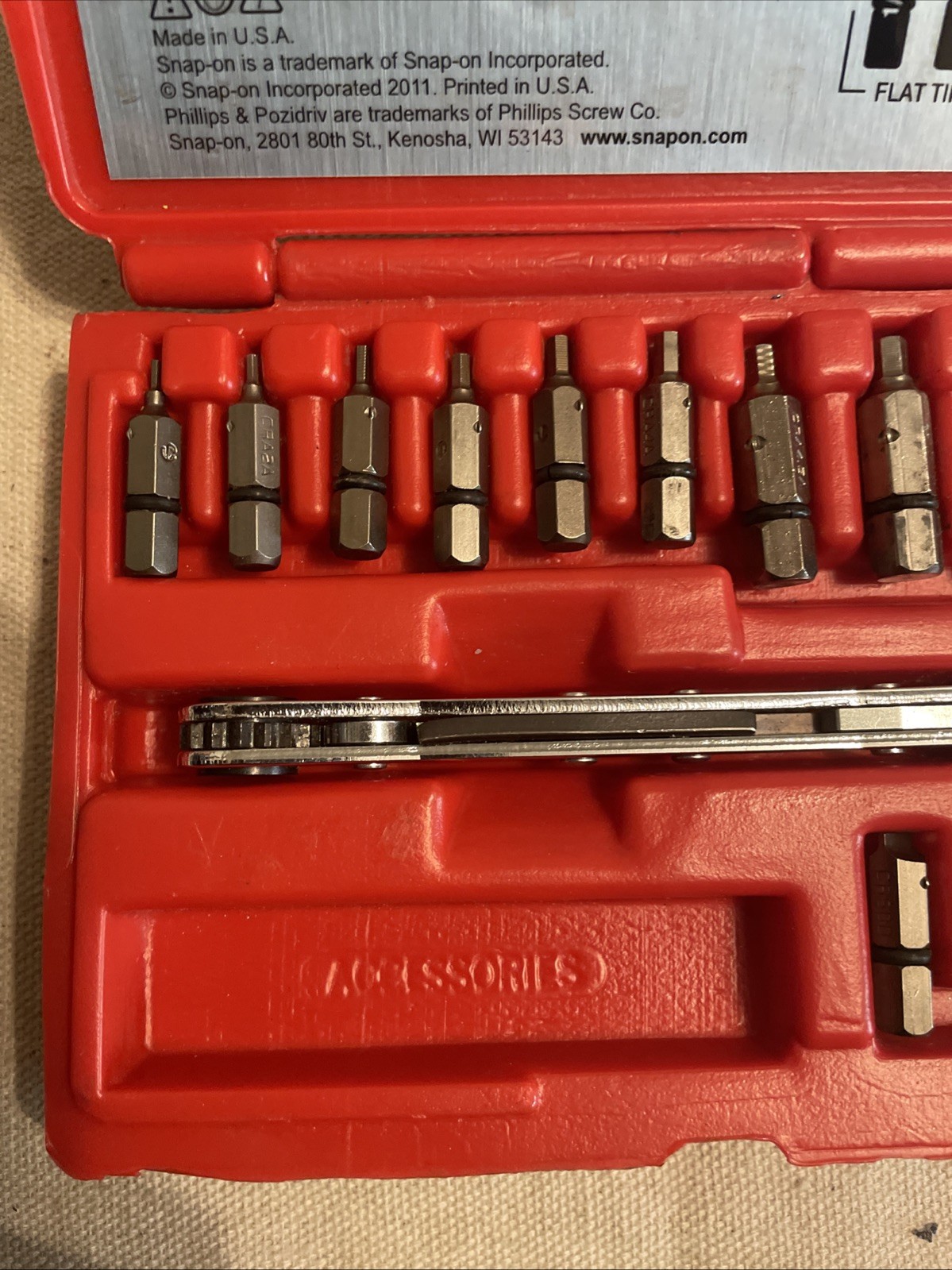 Snap On Offset Driver Set Ratchet & Bit Set CRA180PB