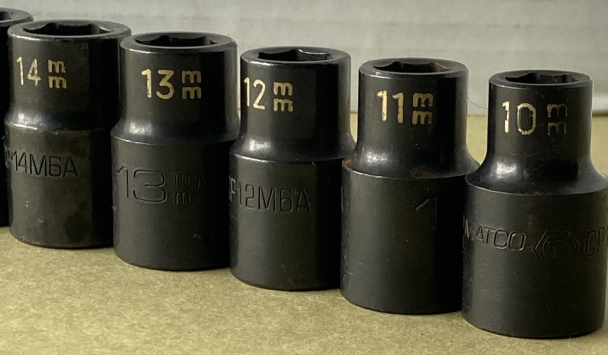 Matco Tools 13-Piece CP Series 1/2″ Drive Metric 6-Point Impact Socket Set USA
