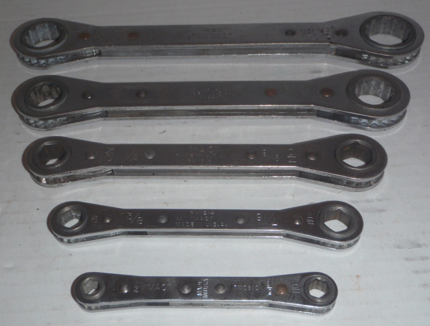 Mac Tools Ratcheting Wrenches Set. No. RBW50S Kit Bag No. KB145