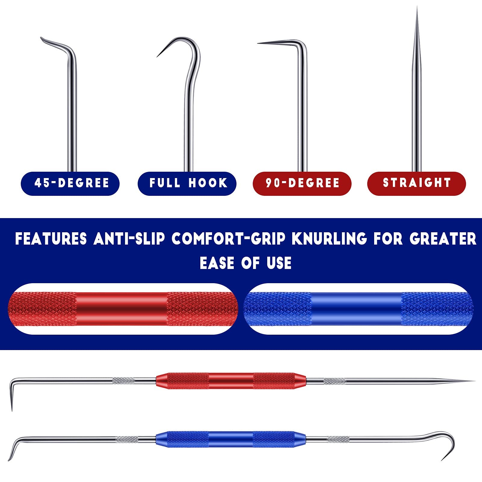 Zhehao 4 Pcs Double Pointed Scriber, 8.3 Inch Metal Scribe silver, blue, red