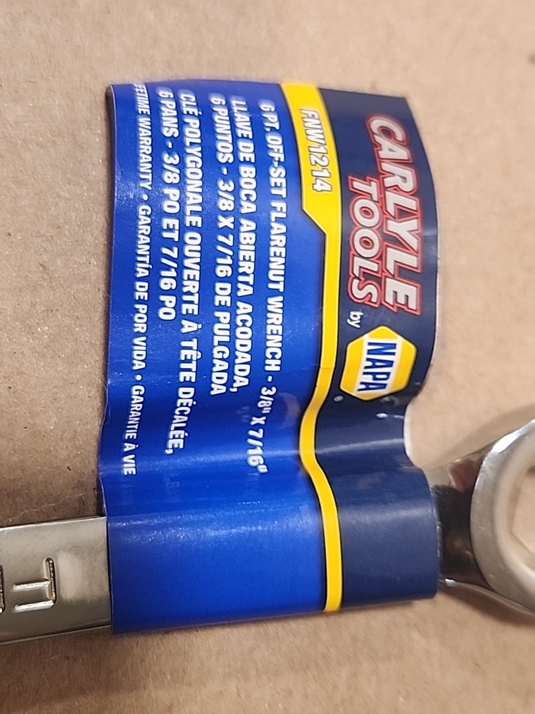 NAPA Carlyle SAE Flare Nut Wrench – 3/8 In X 7/16 In FNW1214 🔥 FREE SHIPPING