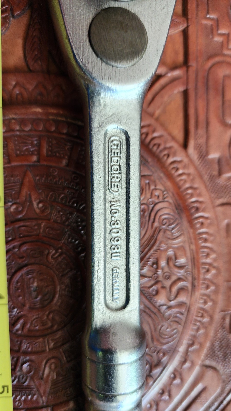 RARE Gedore Vanadium No. 3093U Made In Germany 3/8 Ratchet, W/ Dual Oiler Ports.