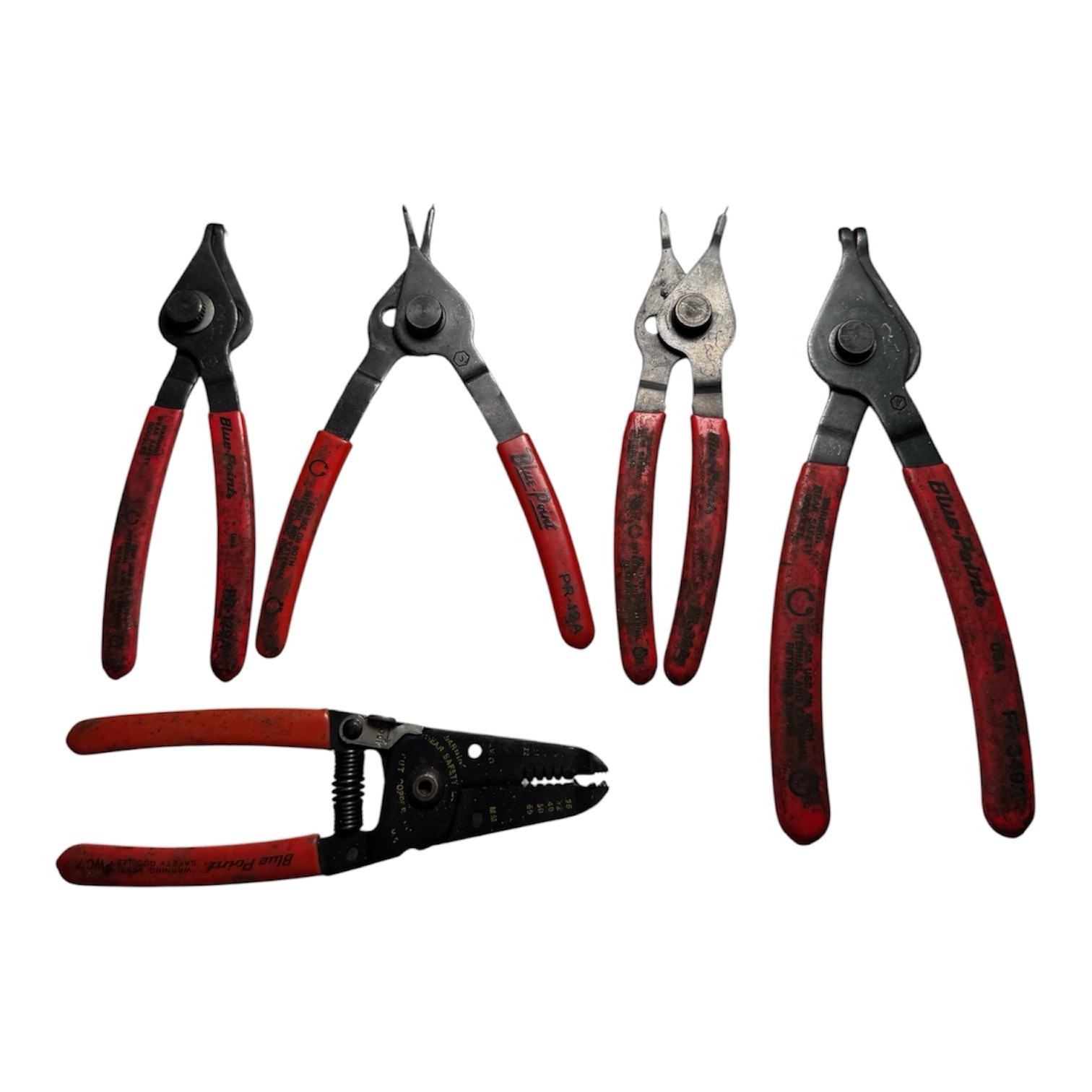 BLUE POINT Plier Set Automotive 5 Pc Set Of PR12A, PR32A, PR349A, PR129A PWC7