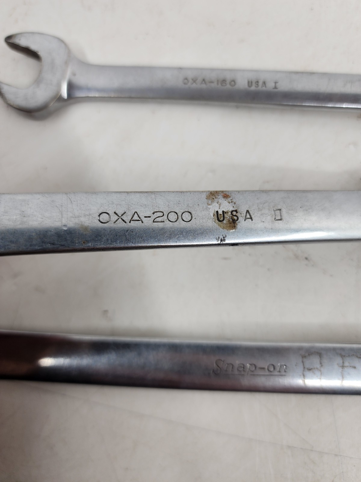 Vintage Snap-On Combination 6-Piece Wrench Set 12-Point & 6 Point USA Chrome