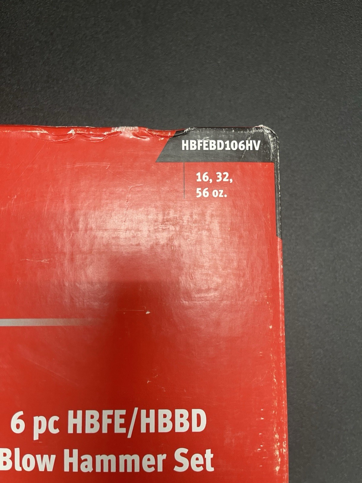 SNAP ON TOOLS HBFEBD106 HV HI-VIZ Dead Blow Hammers 6Pc Ball Peen 16, 32, 56oz +