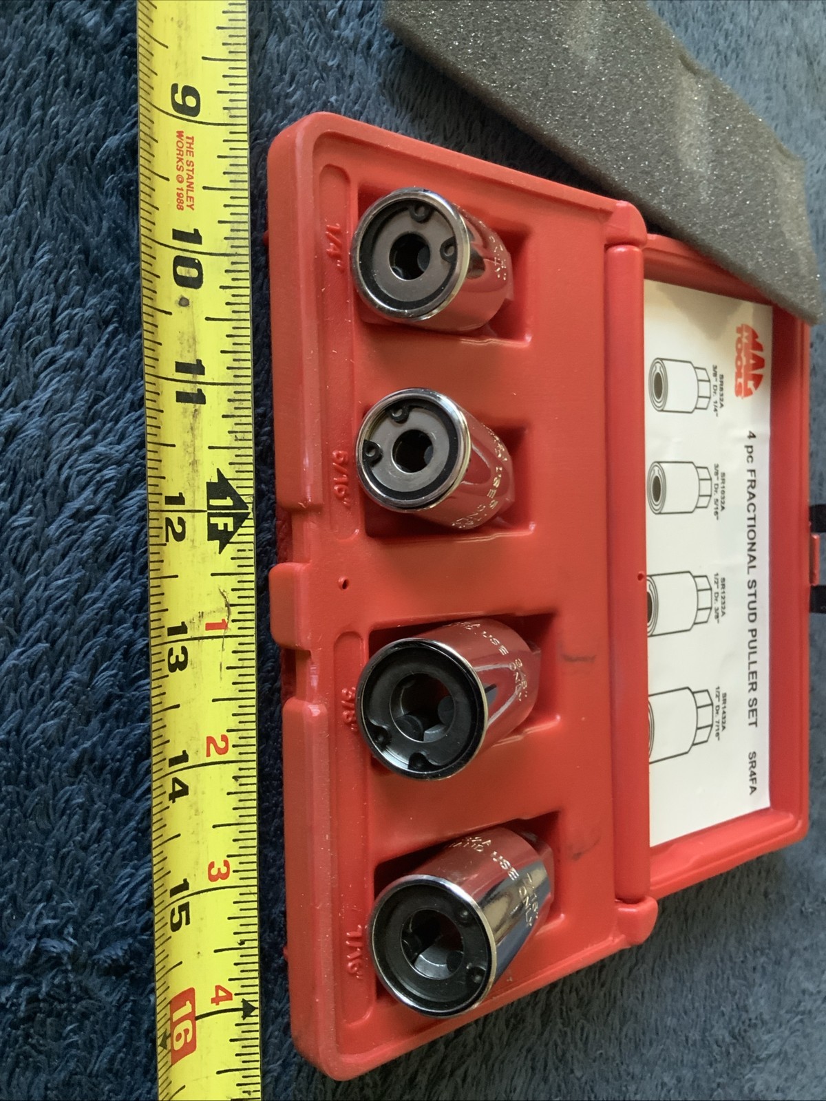Mac Tools 4pc Fractional Stud Puller Set, Sr4fa…..good Shape…