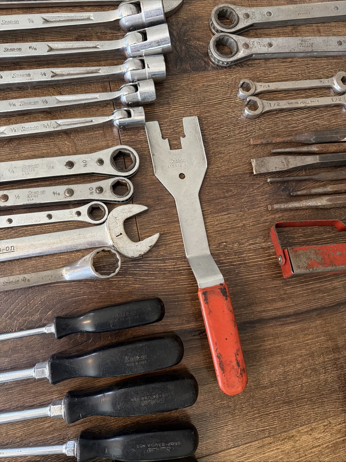 Large Snap On Mac Craftsman Tool Lot, Wrench’s screwdrivers Ratchet Flex Head