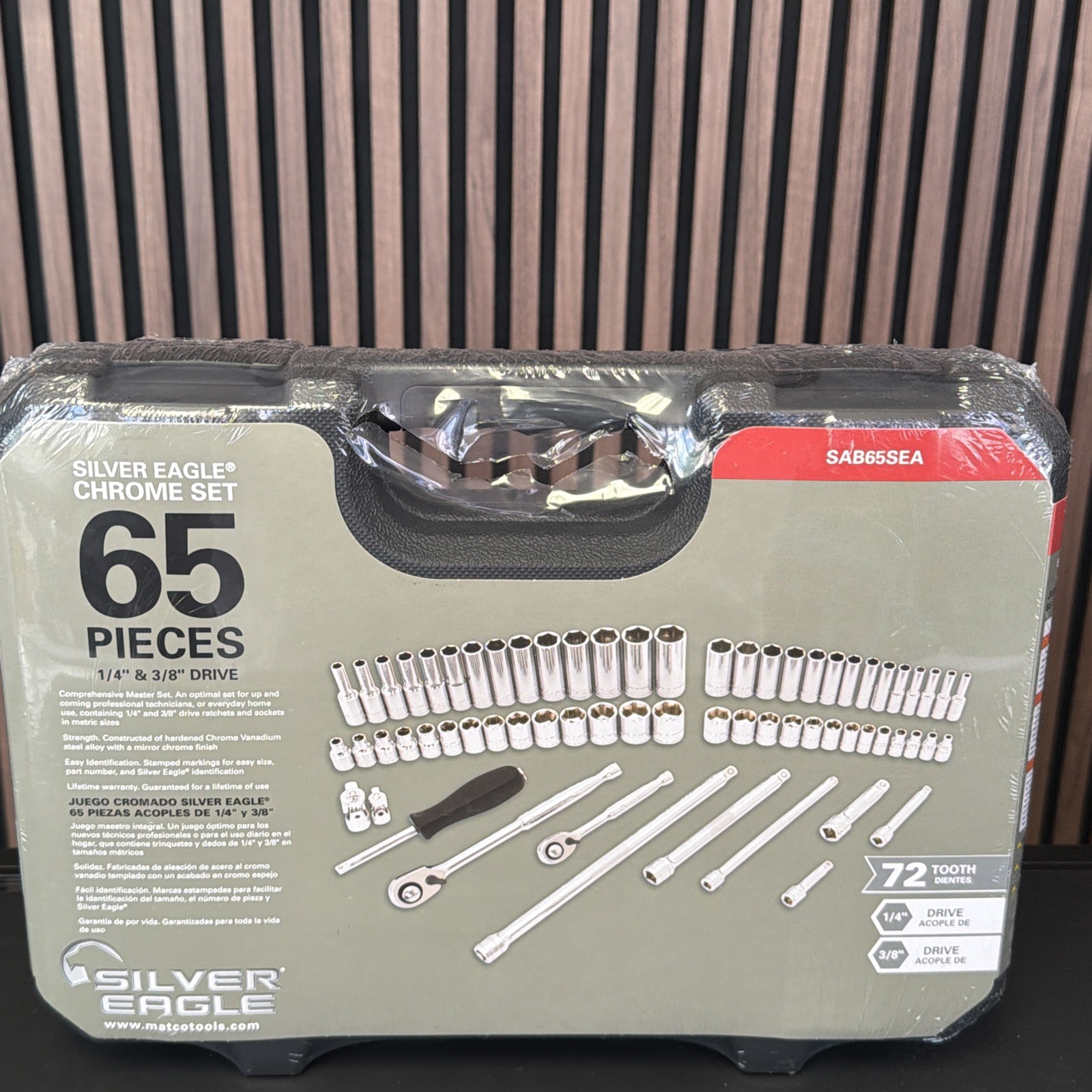 65 Piece Matco Tools Silver Eagle Chrome Socket Set 3/8 1/4 SAB65SEA NEW!!!