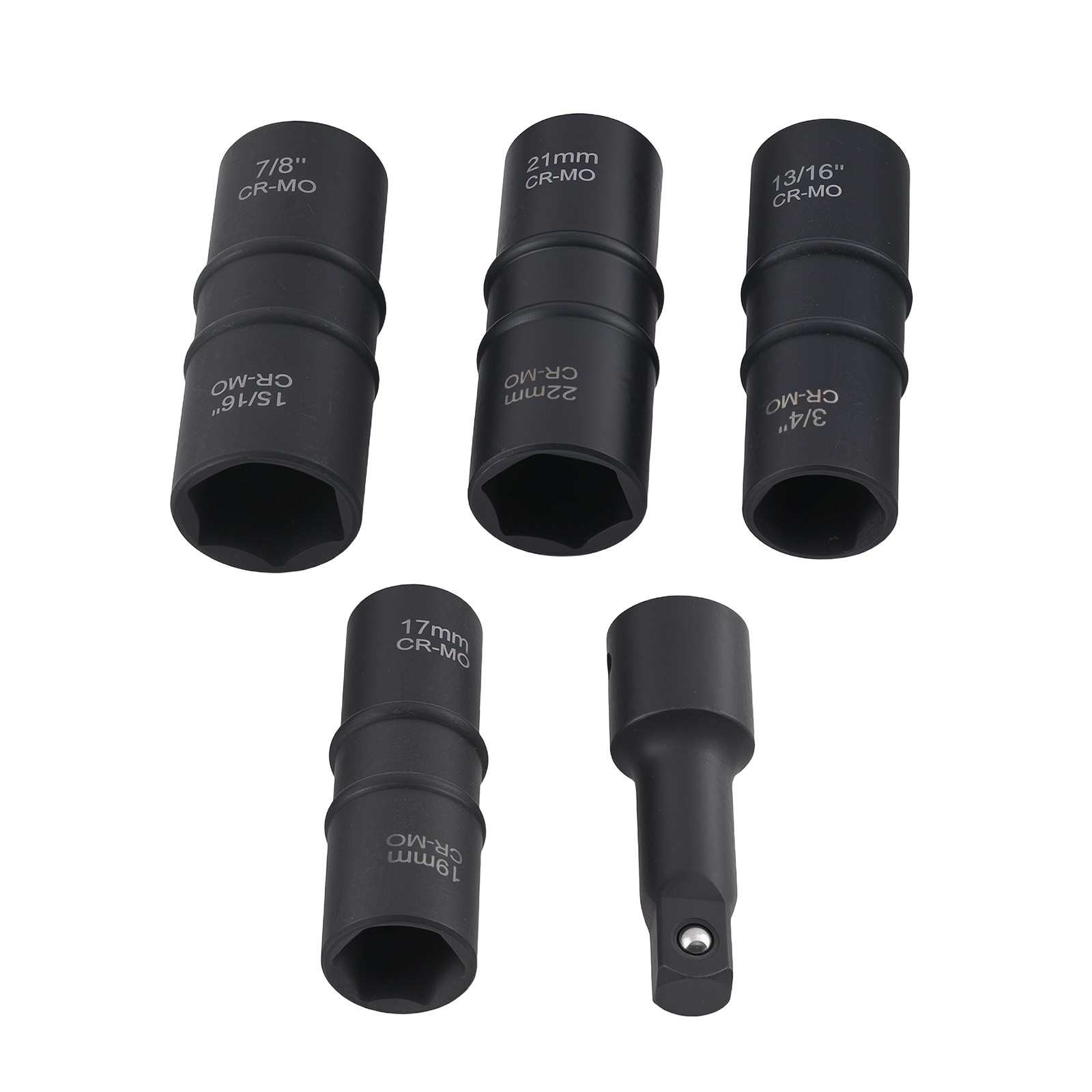 5PC Flip Impact Socket 1/2″ Drive 17mm 19mm 21mm 22mm 3/4″ 13/16″ 7/8″ Set