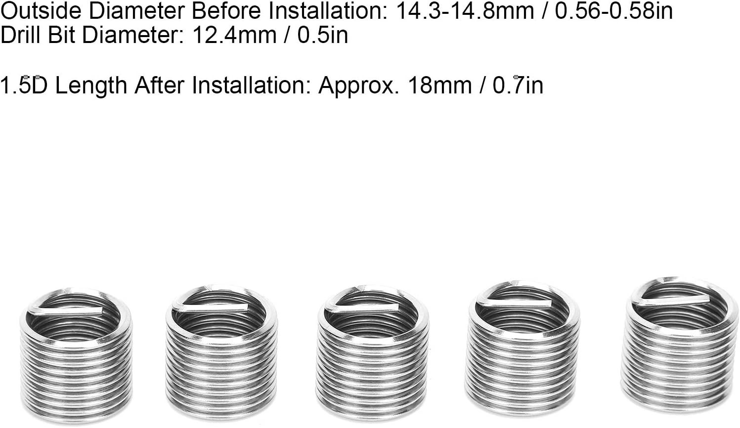Precision M14 x 1.5 Thread Repair Kit with 20 Durable Stainless Steel Inserts