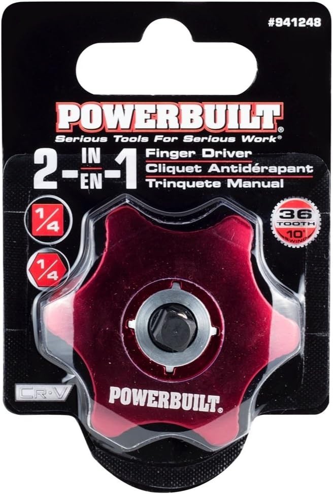 1/4-Inch Drive Finger Ratchet Dual-Sided Compact Lightweight Aluminum Reversible