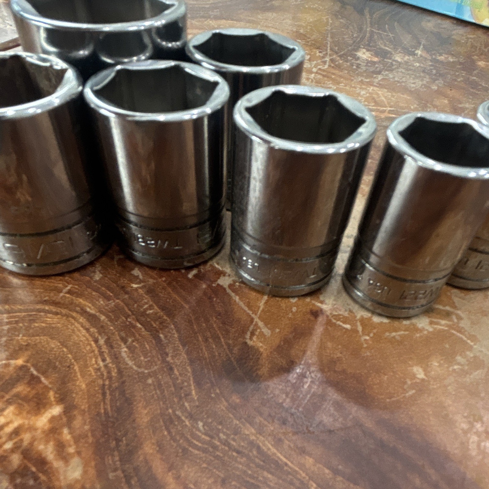 Vintage Snap-on 1/2” Drive SAE Socket Lot TW381 TW301 TW281 TW261 TW221 USA Made