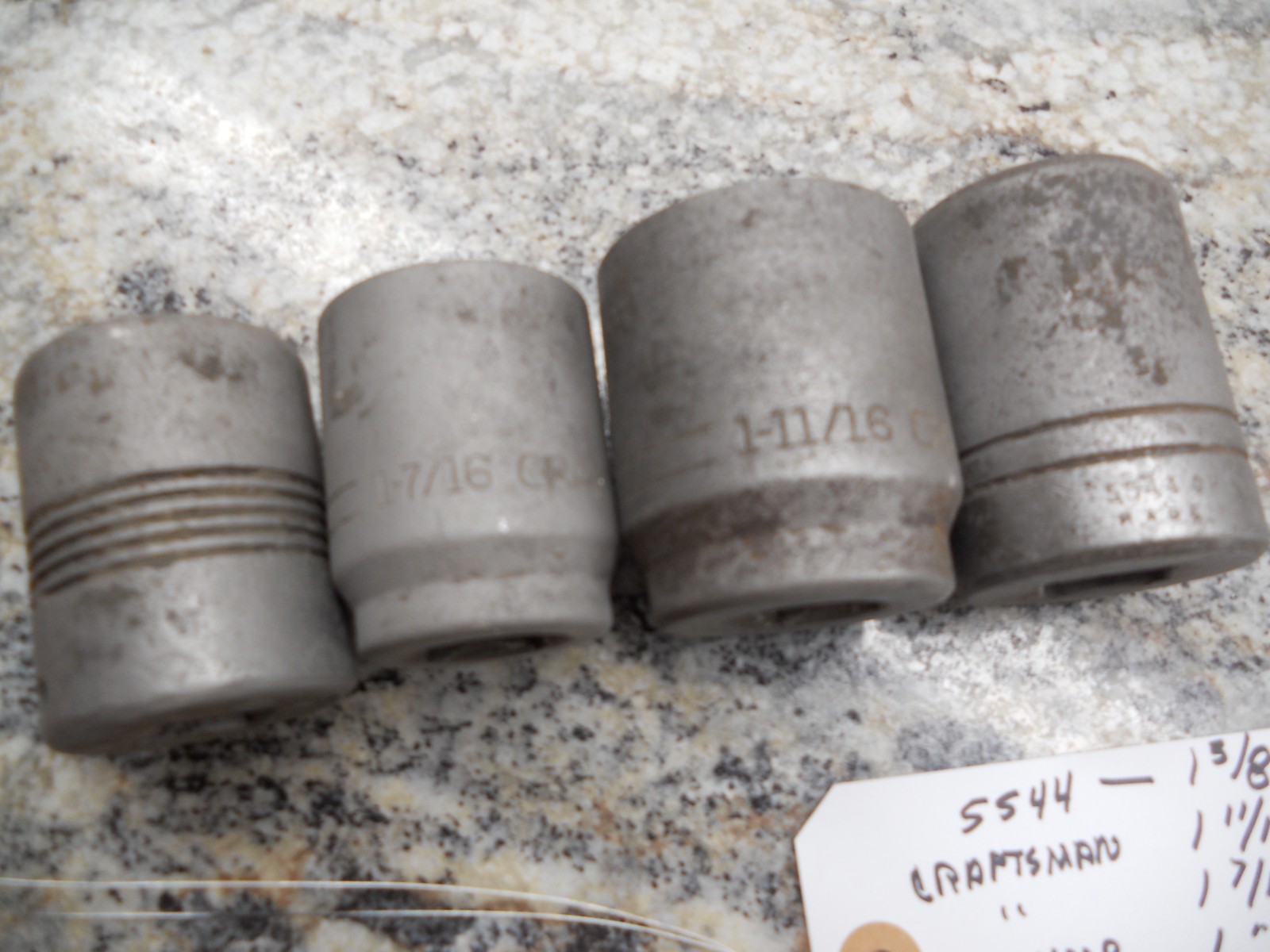 Craftsman. Plumb . 3/4″ Drive sockets. 1 3/8, 1 11/16, 1 7/16,1″