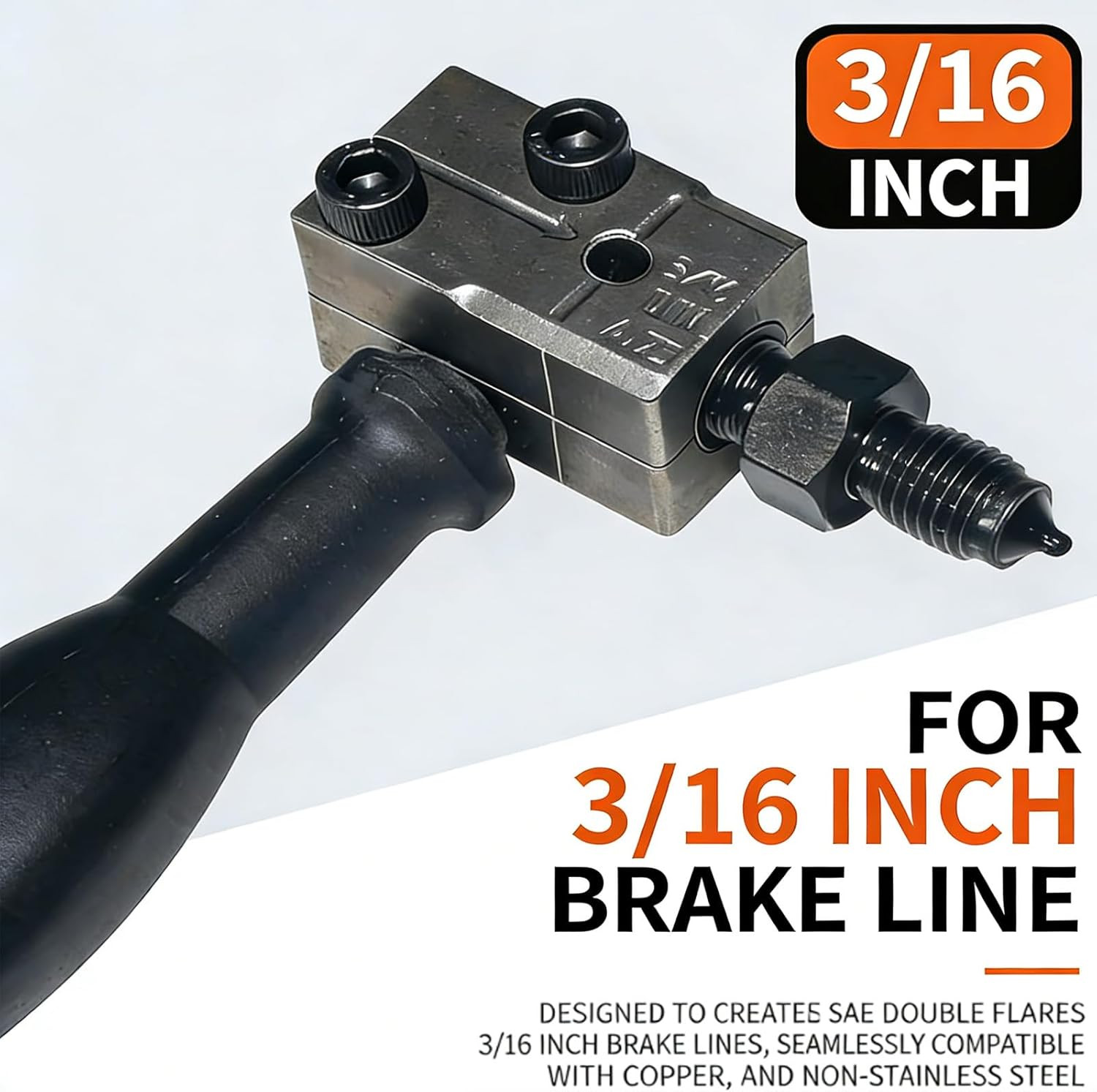 3/16″ Car Brake Line Double Flaring Kit 45° Handheld Pipe Flares Tool w/ Storage