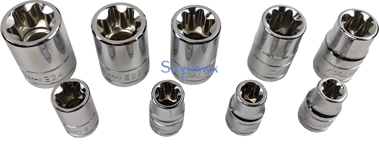 32pc 1/4″, 3/8″ & 1/2″ DR E-TORX STAR SOCKET SET & BIT MALE FEMALE E & T SOCKET