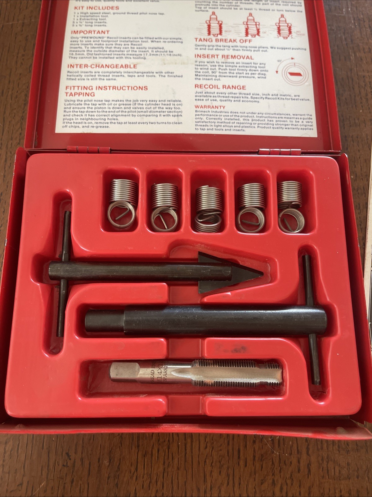Recoil Professional Thread Repair Kit M14x1.25 Part # 38140 NOS