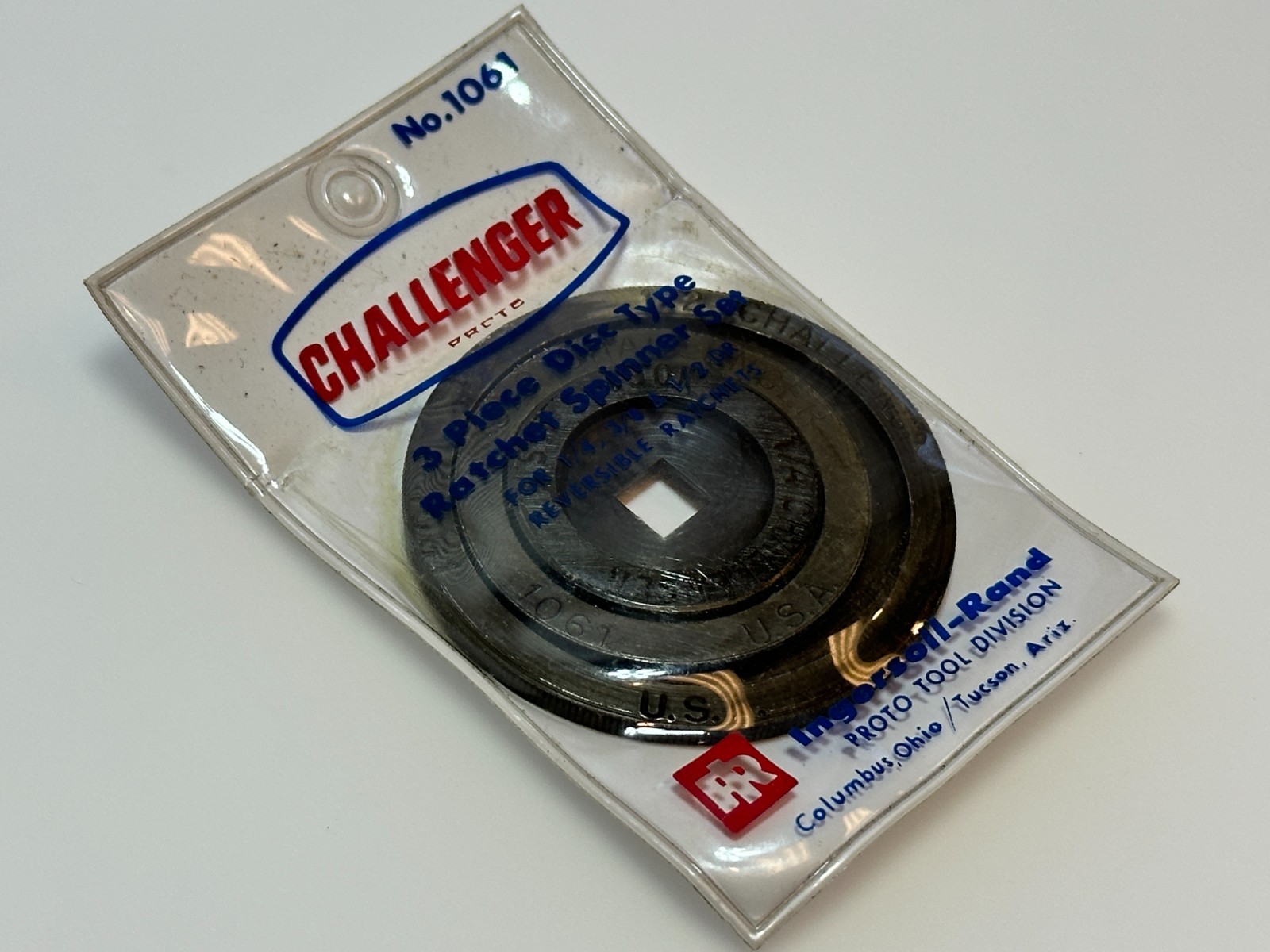 NOS Proto CHALLENGER USA 1061 3pc Disc Type Ratchet Spinner Set (Ingersoll Rand)