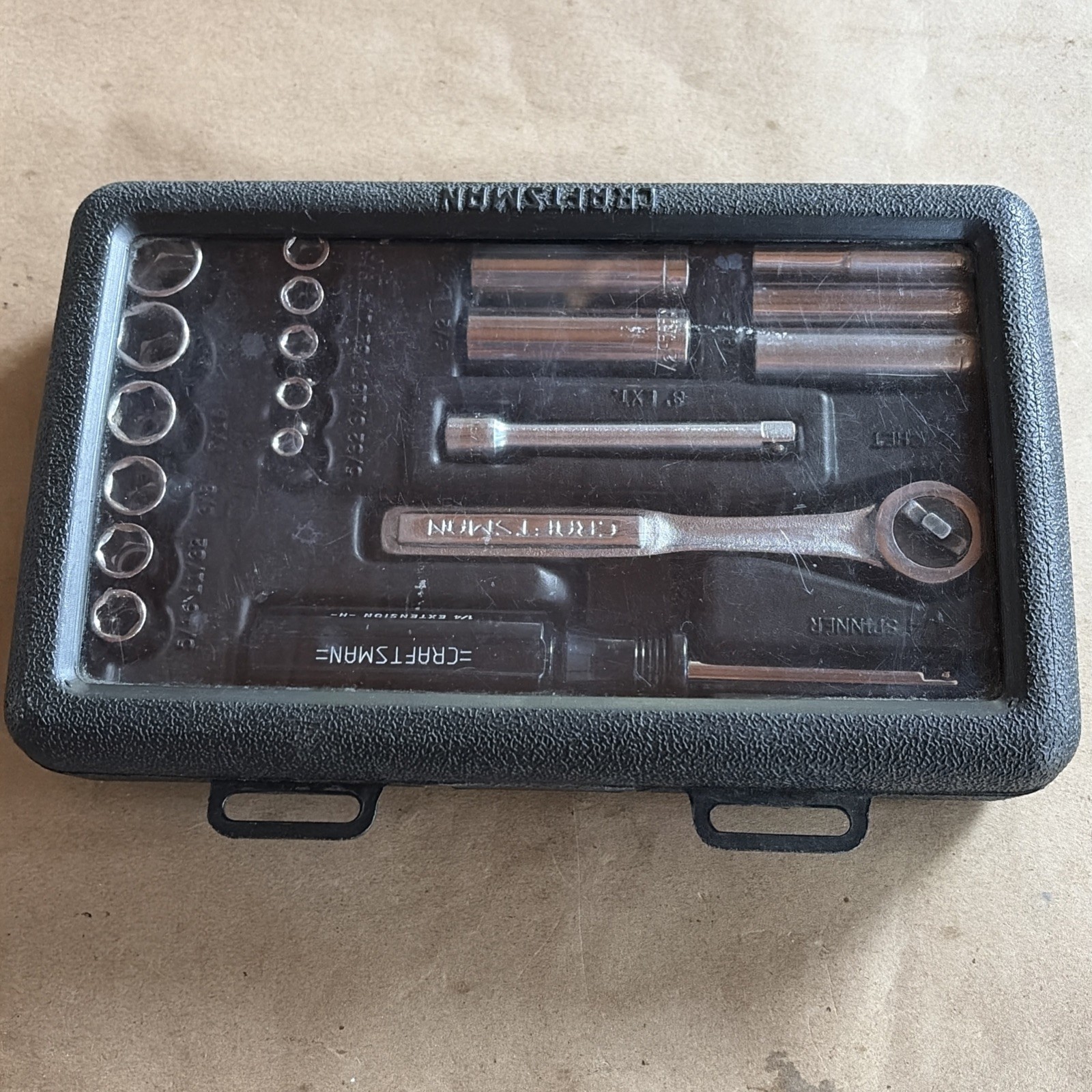 19 Piece Vintage Craftsman 34800 1/4″ Drive SAE Socket Set With Case – USA