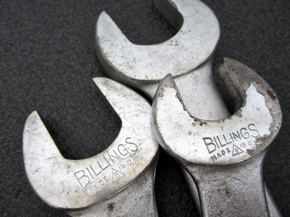 Vintage Billings 15/16″ 1-1/16″ 1-1/4″ Combination Wrenches 1168 1171 1173 USA