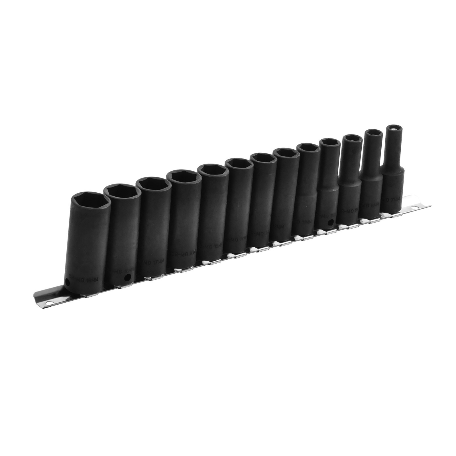 3/8″Drive Magnetic Impact Socket Set Deep 6-Point Metric 7mm to 19mm CR-MO 13PCS