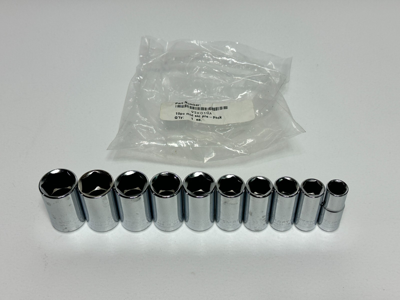 Craftsman USA 43239 GK (RARE) 10pc 3/8″ Drive Metric Mid-Length Socket Set 10-19