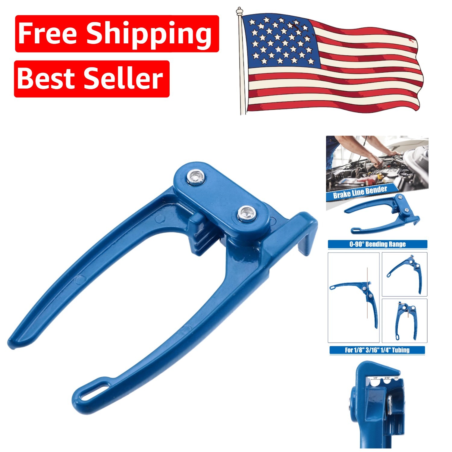 Universal 1/8″ to 1/4″ Brake Line Bender – Durable Handheld Tool for Precision