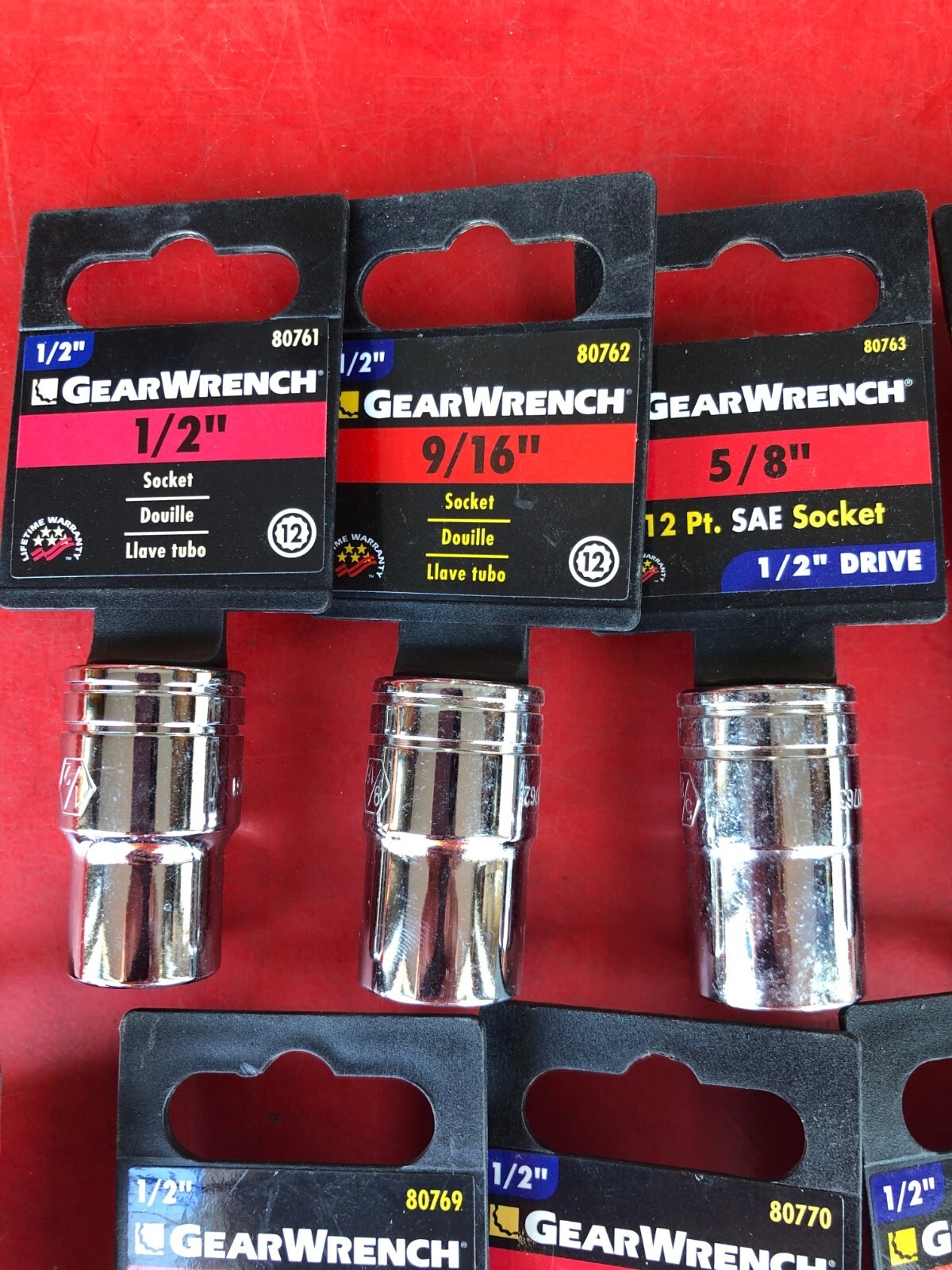 GEARWRENCH (12 PIECES) 1/2″ DRIVE STANDARD SAE 12 PT POINT SHALLOW SOCKET SET