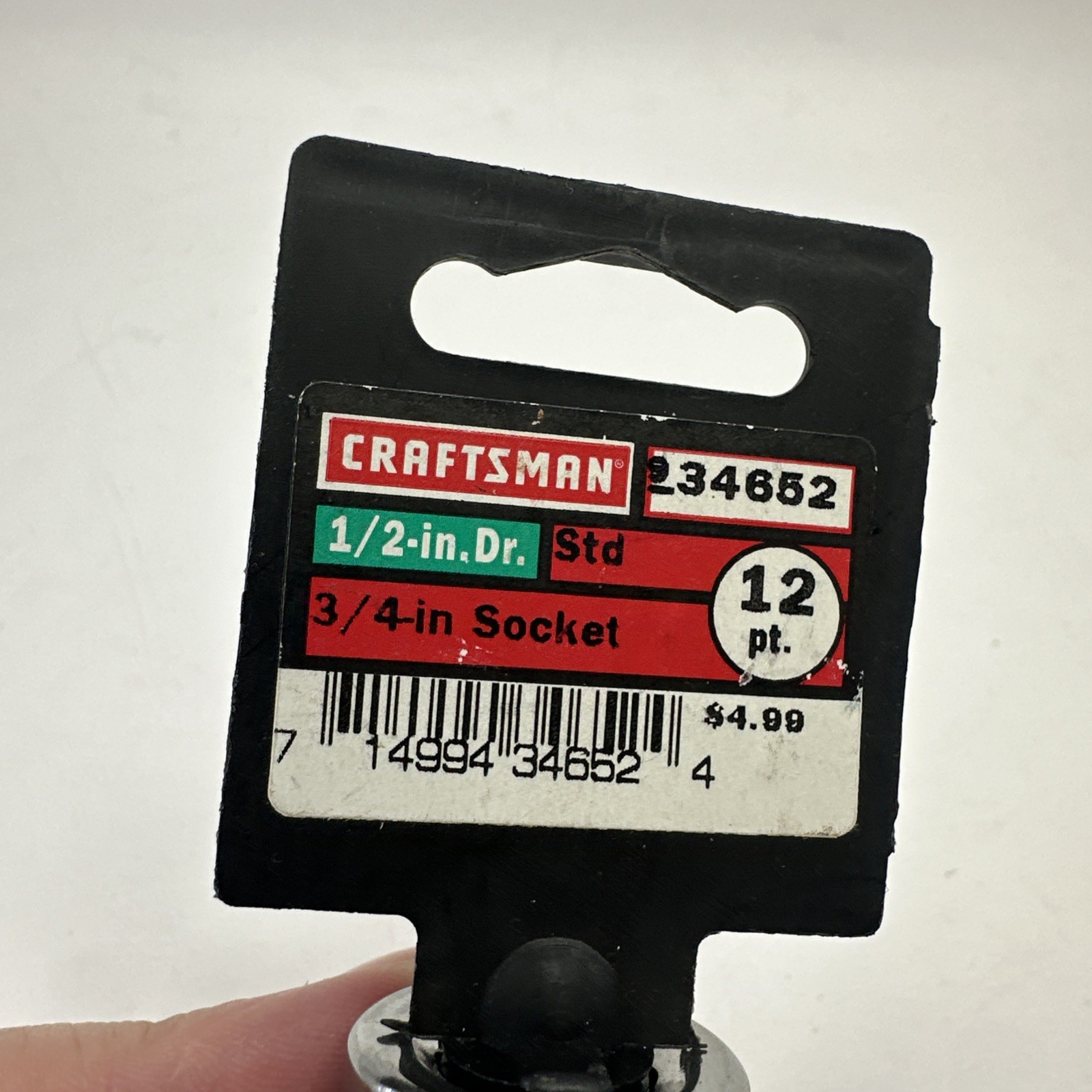 Vintage Craftsman 3/4” Socket 1/2” drive 12 Point 34652 New NOS SAE
