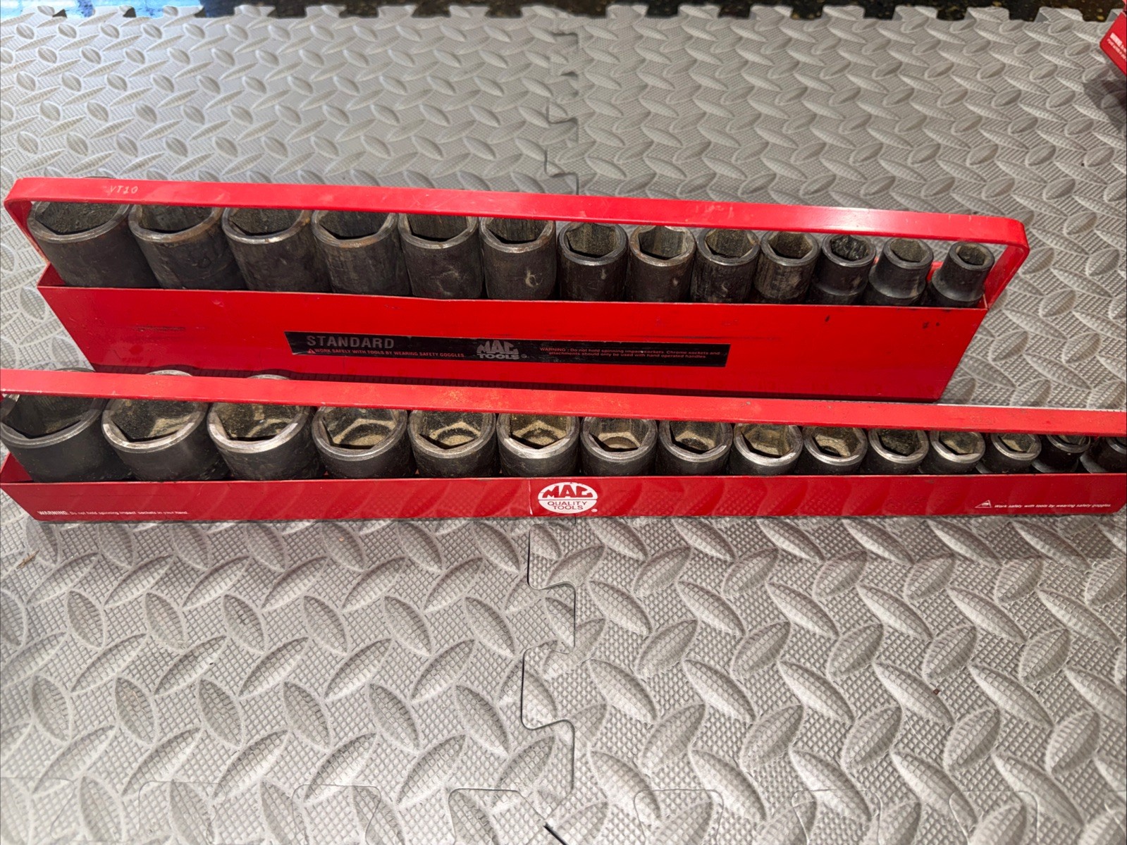 Mac Tools 28pc 1/2” SAE Impact Socket Sets Shallow And Deep 3/8 To 1 -1/4