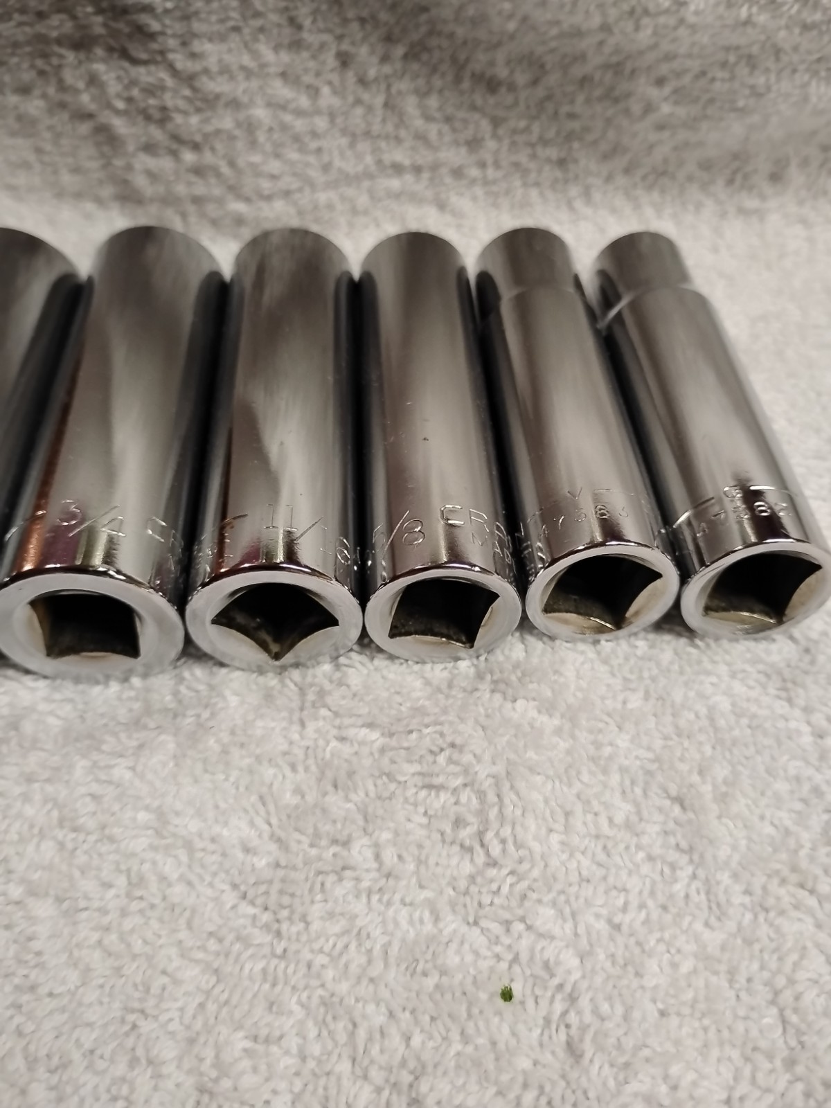 Craftsman SAE 1/2″ Drive Deep Socket Lot Of 7 & Socket Rail