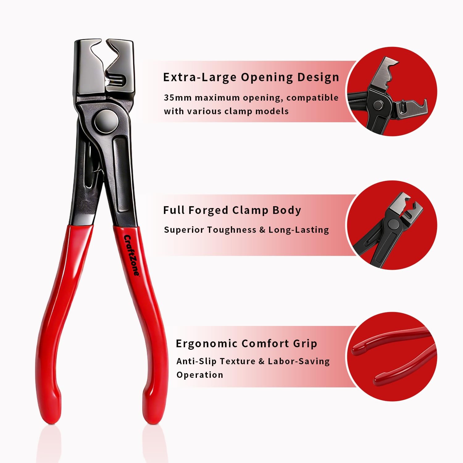 4 Piece Automotive Electrical Disconnect Pliers Set for Cars – 4.1, Red 4pcs