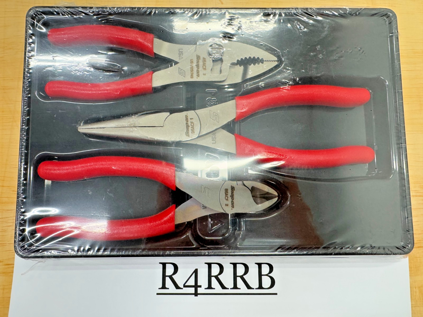 Snap-On Tools USA NEW SEALED RED 3 Piece Soft Grip Pliers / Cutters Set PL306ACF