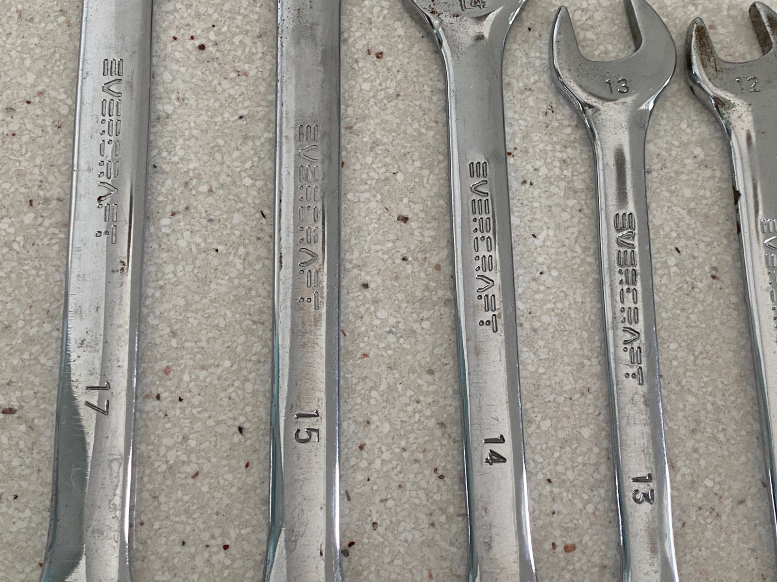 NAPA Evercraft 7 Piece Metric Combination Wrench Set 9 10 12 13 14 15 17mm