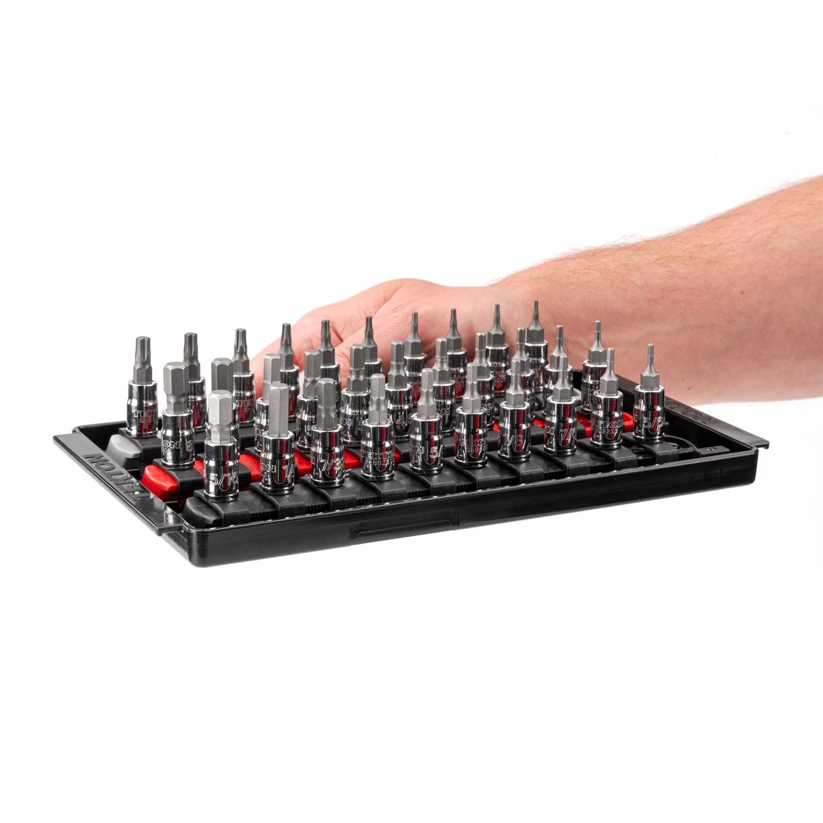 Tekton SHB90204 1/4″ Drive Hex and Torx Bit Socket Set, 31-Piece