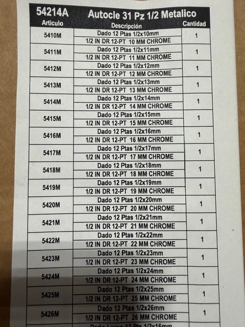 Urrea Ratchet Socket Set 1/2″ Drive Chrome Socket Set, 31 Piece – New