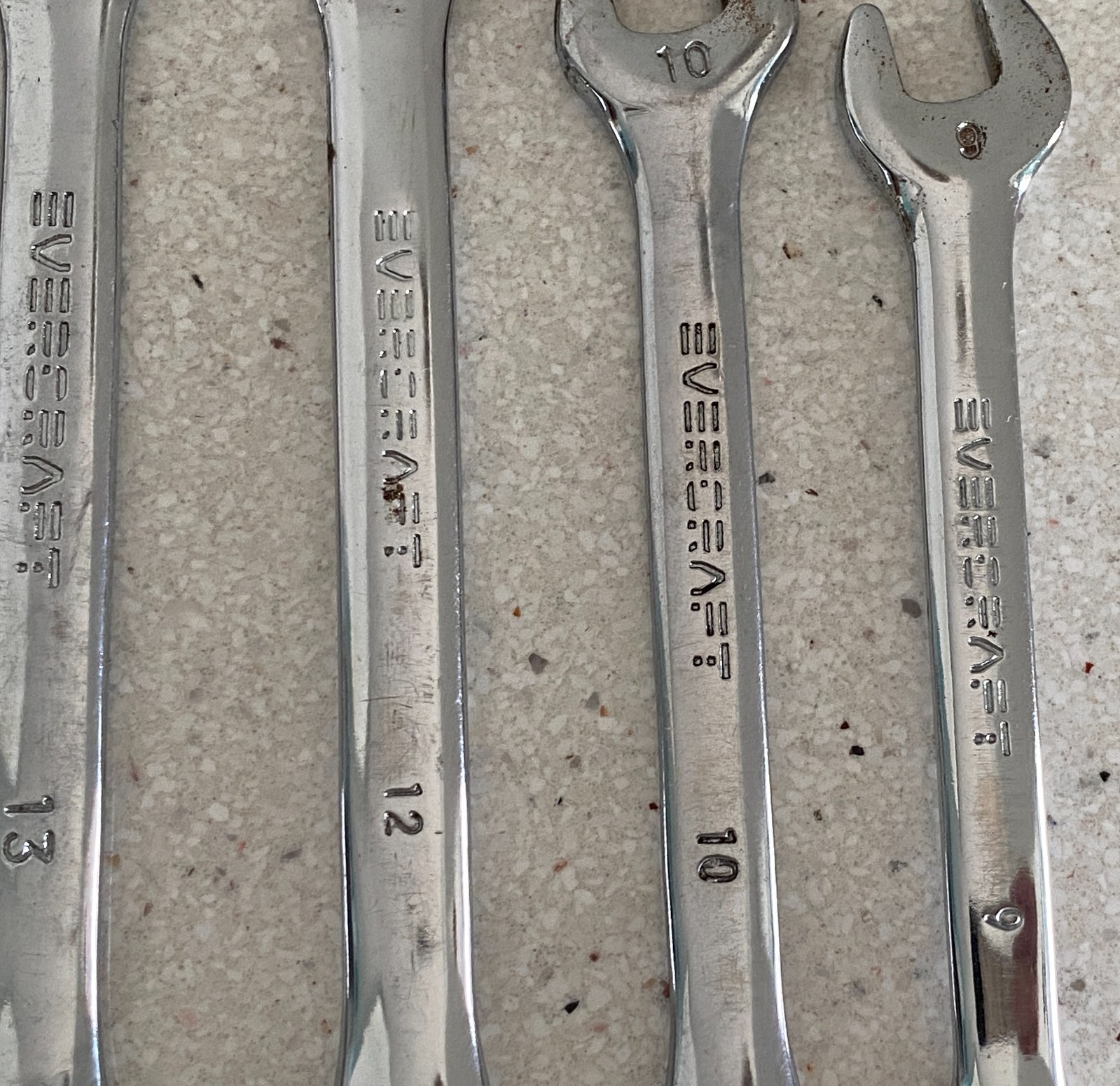 NAPA Evercraft 7 Piece Metric Combination Wrench Set 9 10 12 13 14 15 17mm