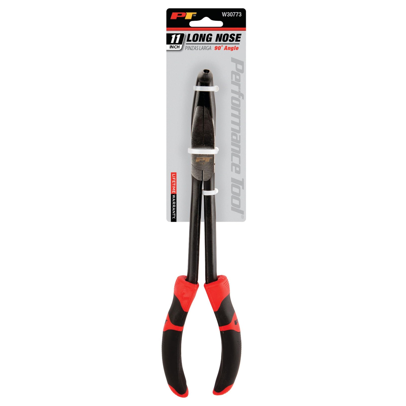 Performance Tool W30773 11-Inch Carbon Steel Long Reach 90 Bent Long Nose Pliers