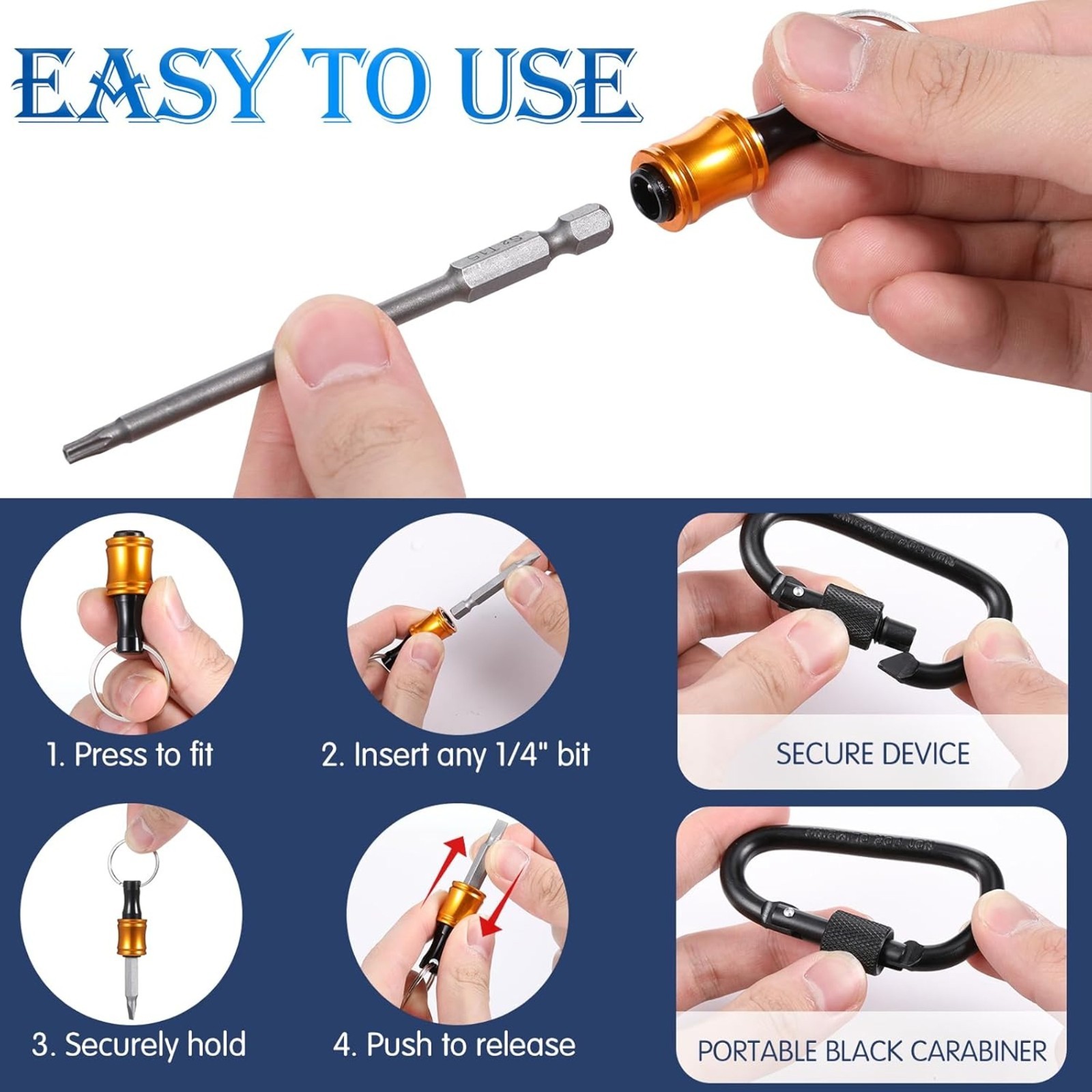Bit Holder Keychain 6-44PCS Quick Release Hex Shank Socket Set Drill Tool