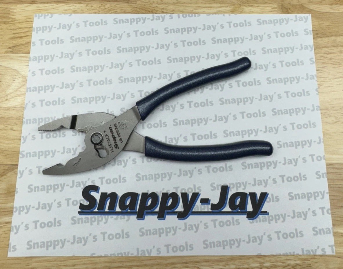 Snap-on Tools USA NEW STYLE POWER BLUE Soft Grip 8″ Flank Jaw Pliers HJ47ACFMB
